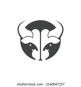 Diseño de iconos vectoriales del logotipo de la cabeza de toro