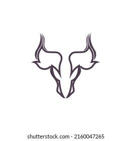 Diseño de iconos vectoriales del logotipo de la cabeza de toro