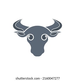 Bull head logo vector icon design