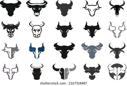 Bull Head Logo Vector Icon