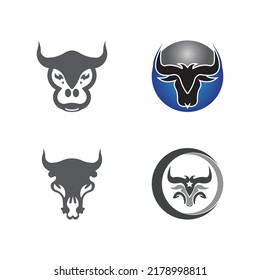 Bull head logo vector icon design
