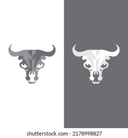 Bull head logo vector icon design