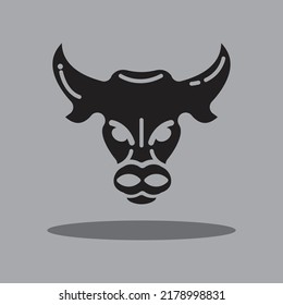 Bull head logo vector icon design