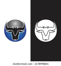 Bull head logo vector icon design