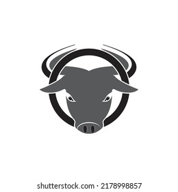 Bull head logo vector icon design