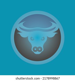 Bull head logo vector icon design