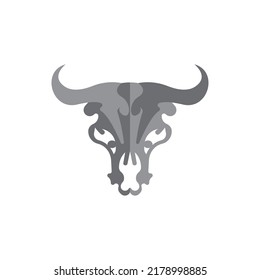 Bull head logo vector icon design