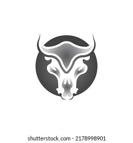 Bull head logo vector icon design