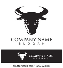 Bull head logo vector icon design illustration