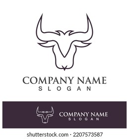 Bull head logo vector icon design illustration