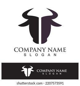 Bull head logo vector icon design illustration