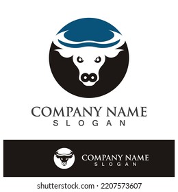 Bull head logo vector icon design illustration