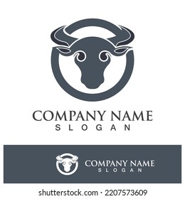 Bull head logo vector icon design illustration