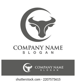 Bull head logo vector icon design illustration