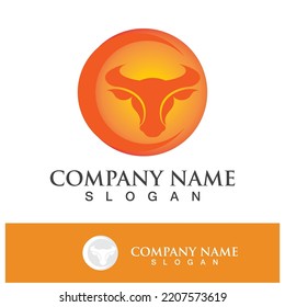 Bull head logo vector icon design illustration