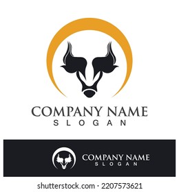 Bull head logo vector icon design illustration