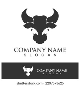 Bull head logo vector icon design illustration