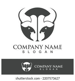 Bull head logo vector icon design illustration
