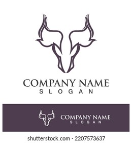Bull head logo vector icon design illustration