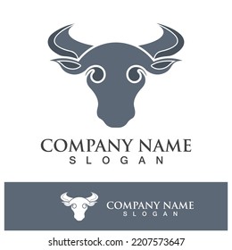 Bull head logo vector icon design illustration