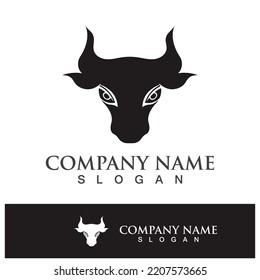 Bull head logo vector icon design illustration