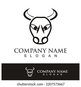 Bull head logo vector icon design illustration