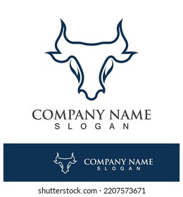 Bull head logo vector icon design illustration