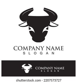 Bull head logo vector icon design illustration