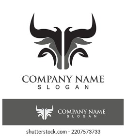 Bull head logo vector icon design illustration