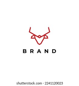 Bull head logo vector icon design template