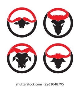 Bull head logo vector icon illustration design