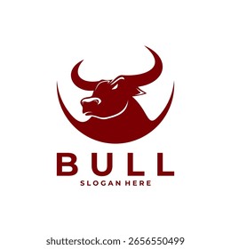 Diseño de ilustración de icono de Vector de logotipo de cabeza de toro