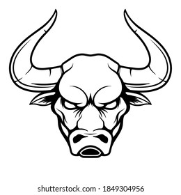 Bull head logo. Vector illustration of a bull.