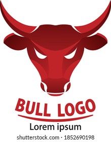 bull head logo - vector illustration