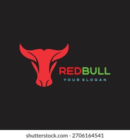 Ilustración vectorial de logotipo de cabeza de toro