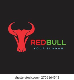 Ilustración vectorial de logotipo de cabeza de toro