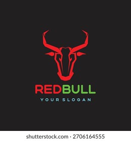 Ilustración vectorial de logotipo de cabeza de toro