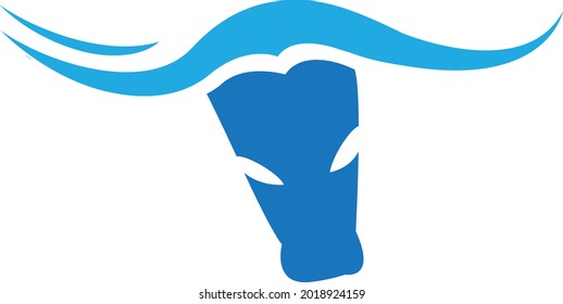 Bull Head With Long Horn Logo