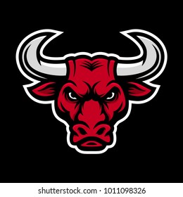 Bull head mascot. Buffalo logo.