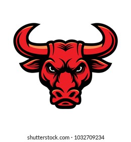 Bull head mascot. Buffalo logo.