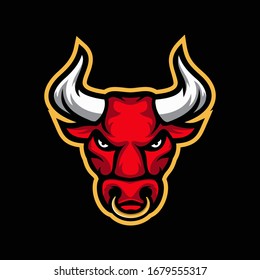 Bull head mascot, Buffalo logo