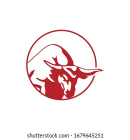 Bull head mascot. Buffalo logo
