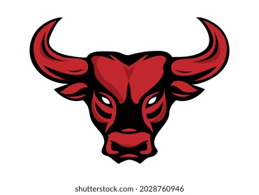 Bull head mascot. Buffalo logo.