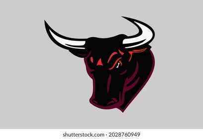 Bull head mascot. Buffalo logo.