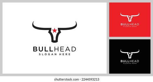 Bull head mascot. Buffalo logo