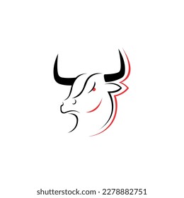 Bull head mascot. Buffalo logo.