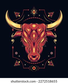 Bull head mascot. Buffalo vector logo