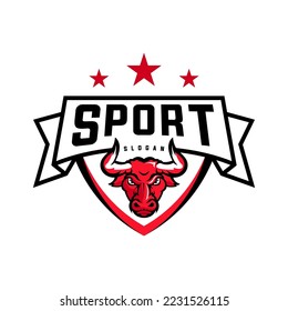 bull head mascot with esport logo vector, taurus head vector, sport bull angry vector flat logo 
