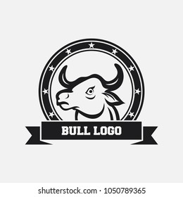 Bull head mascot icon design template