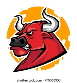 bull head mascot illustration esports logo